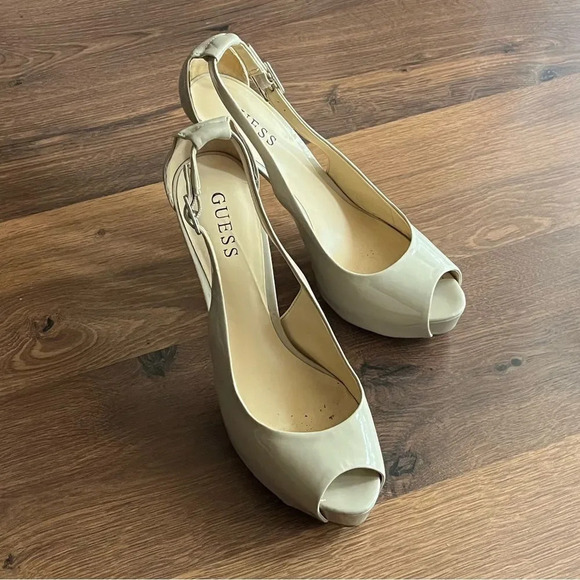 Guess Peeptoe High Heels in Nude - Picture 4 of 14